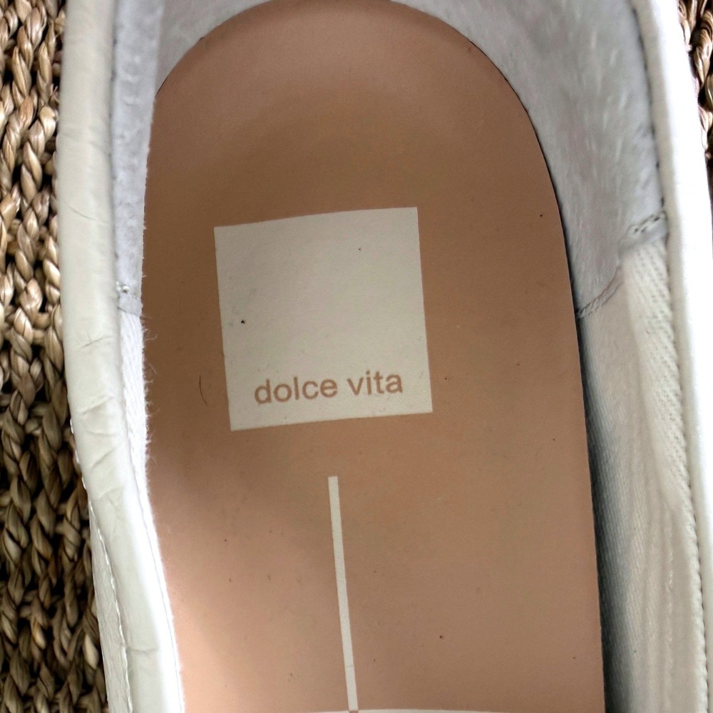 Dolce Vita Platform Loafers Womens 9.5 Ivory Leather Gold Chain Chunky Heel Lug - Picture 3 of 9
